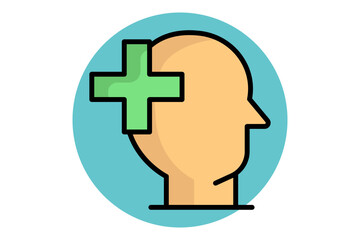 Fototapeta premium Mental health icon. colored outline icon style. icon related self care. benefit elements vector illustration