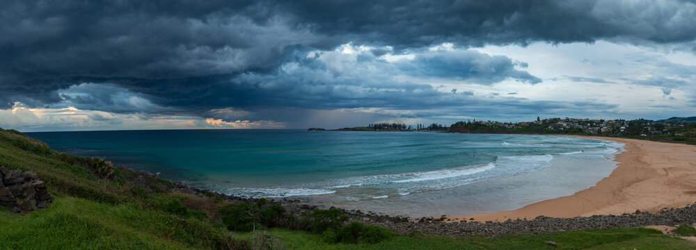 Kiama beach storm panorama 