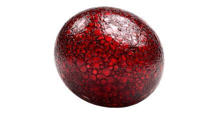 Obraz premium Visceral red textured sphere, alien organic blood cells, biological abstract virus concept with transparent background
