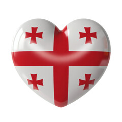 Obraz premium Show your Georgian love with this heart shaped flag, perfect for travel blogs, social media, or patriotic designs