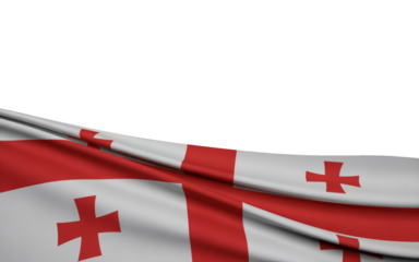 Waving flag of Georgia for patriotic designs or national pride visuals, perfect for travel and culture projects