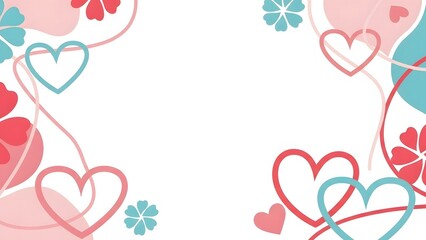 Valentine's Day: Romantic Heart Frame Border With Copy Space