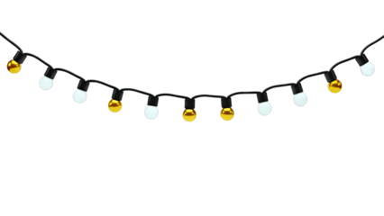 String of Gold and White Globe Lights