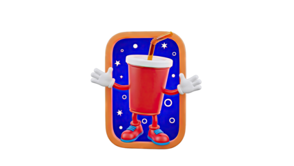 Cartoon Soda Cup Character with Arms and Legs