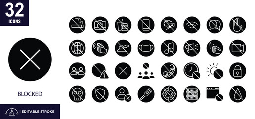 access locked glyph icon set concept