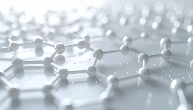 Abstract 3D white glass molecule structure background
