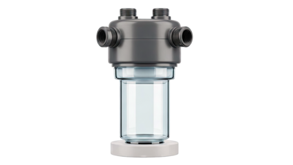 Inline water filter with transparent chamber and threaded connections