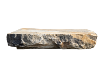 A large rugged rock with natural texture for product podium, evoking a sense of geological history and natural wonder