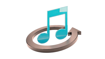 Music Note with Circular Arrow Icon