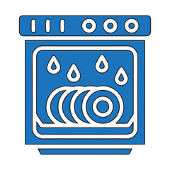 Dishwasher icon with clean plates