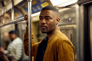 Man takes the subway train