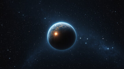Distant earth-like exoplanet in a star-filled galaxy
