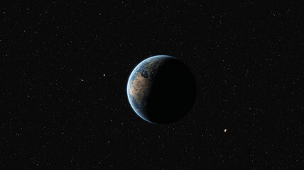 Distant earth-like exoplanet in a star-filled galaxy