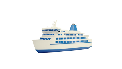 White and Blue Passenger Ferry Boat