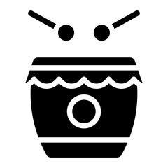 Drums icon glyph style vector illustration of chinese icons, chinese new year, asia, China related.