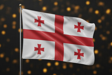 Georgia's vibrant flag with a bold red cross, a symbol of national pride and heritage waving proudly for independence day