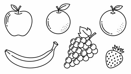 set of fruits and berries