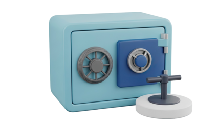 Light Blue 3D Safe with Blue Door and Combination Lock