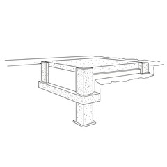 Bridge construction diagram pier dock technical drawing.