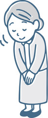 お辞儀をして挨拶をする女性のイラスト