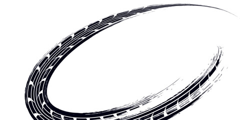 Tire track. Car, bike, motorcycle tyre mark with grunge effect isolated on white background. modern