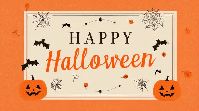 ビンテージ調のハロウィン装飾ポスターデザイン