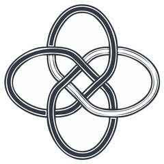 Elegant Celtic knot design featuring four intertwined loops in a symmetrical pattern forming a sophisticated ornamental symbol