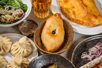 Modern Georgian Restaurant Bread And Dumpling Selection