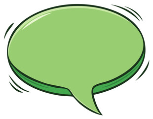 Fototapeta premium A fun green comic book speech bubble shaking with excitement. Isolated vector illustration for dialogue and communication