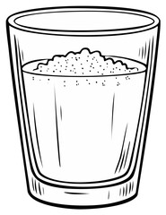 Illustration of a Glass with Beverage and Topping