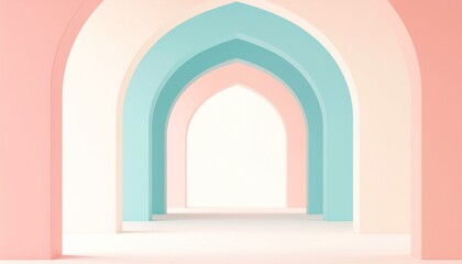 Fototapeta premium Soft Pastel Colored Arches Abstract Architectural Design