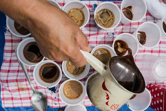 Hot Turkish Coffee Pour