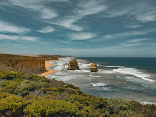 12 Apostles Coastal Landscape on Great Ocean Road, Victoria, Australia