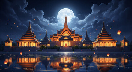 Illustration of Hindu mandir, Shree Ram temple