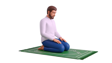 Man praying on a prayer mat