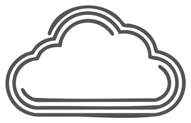 Gray Cloud Outline Icon for Weather, Data, and Modern Technology