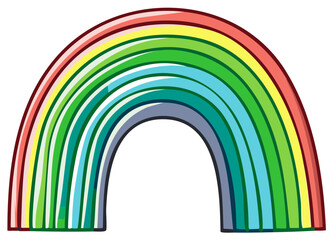 Colorful cartoon rainbow illustration. Symbol of hope and happiness. Vibrant illustration.