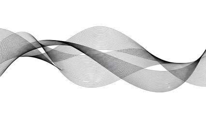 Abstract flowing wave line pattern in monochrome style representing rhythm, sound, data movement, and modern minimal design background for creative visual projects