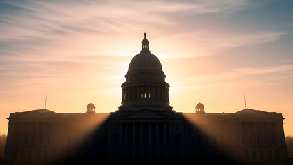 Independence Day: Capitol Building Silhouette at Sunrise