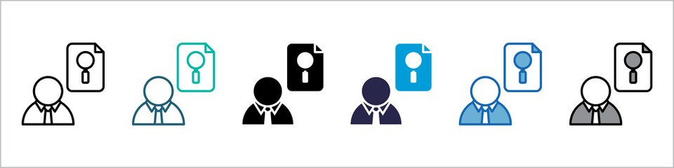 Data Analyst Single Icon Set Multistyle