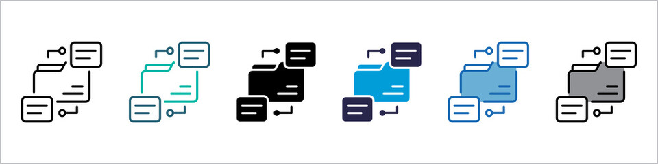Data Analysis Single Icon Set Multistyle
