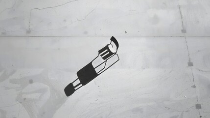 Minimalist black chair casting dramatic shadow on white wall in empty modern interior, high contrast monochrome abstract design concept