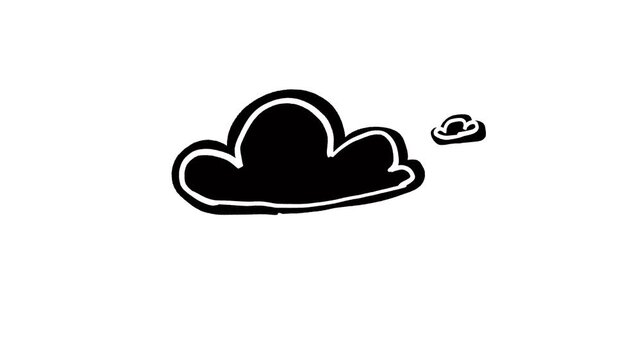 cloud hand-drawn animation loop overlay on white background