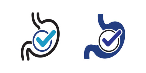 Good stomach digestion icons, gastro wellness symbol vector illustration