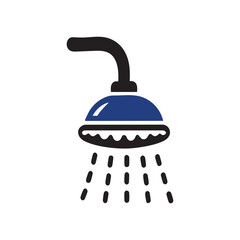 Shower icon. Bathroom hygiene symbols vector illustration