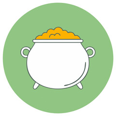 Pot of Gold Symbol Graphic Green Circle Background