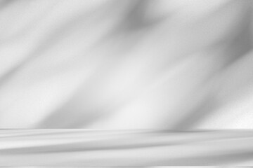 Wall interior background, studio and backdrops show products.with shadow from window color white and grey. background for text insertion and presentation product	