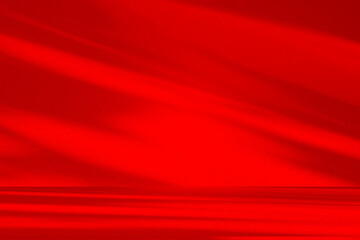 Wall interior background, studio and backdrops show products.with shadow from window color Red background for text insertion and presentation product