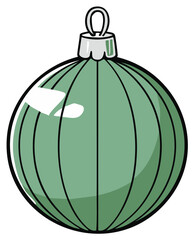 Isolated Green Christmas Ornament Ball with Reflections Holiday Decoration