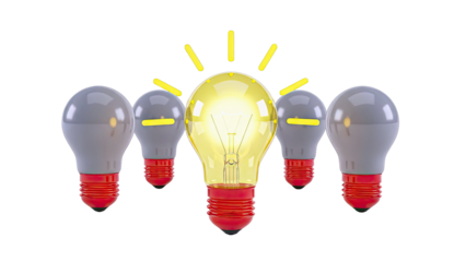 Illuminated Lightbulb Among Others